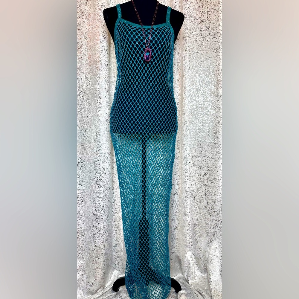 NWT Teal green crochet cover up